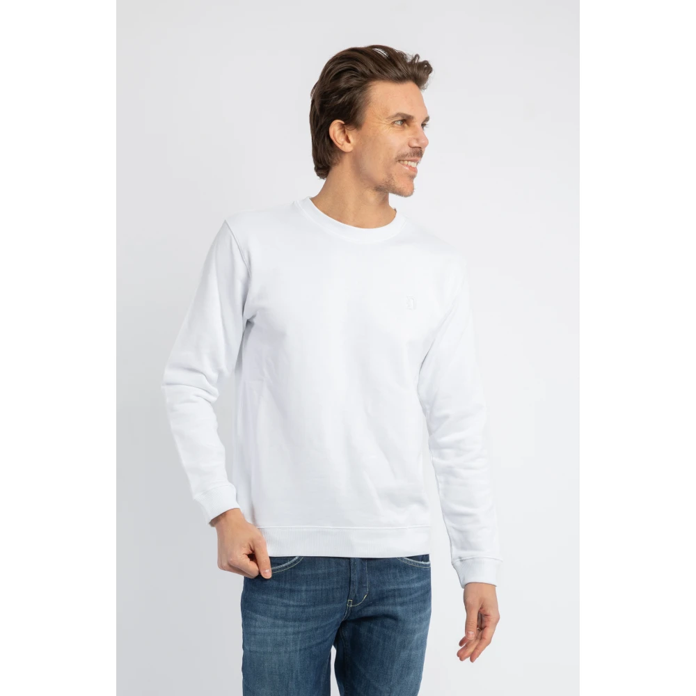 Dondup Witte Sweater met Logo Borduursel White Heren