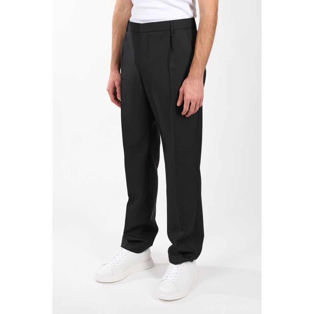 Hugo Boss Broek van zuivere wol met verborgen sluiting Black Heren