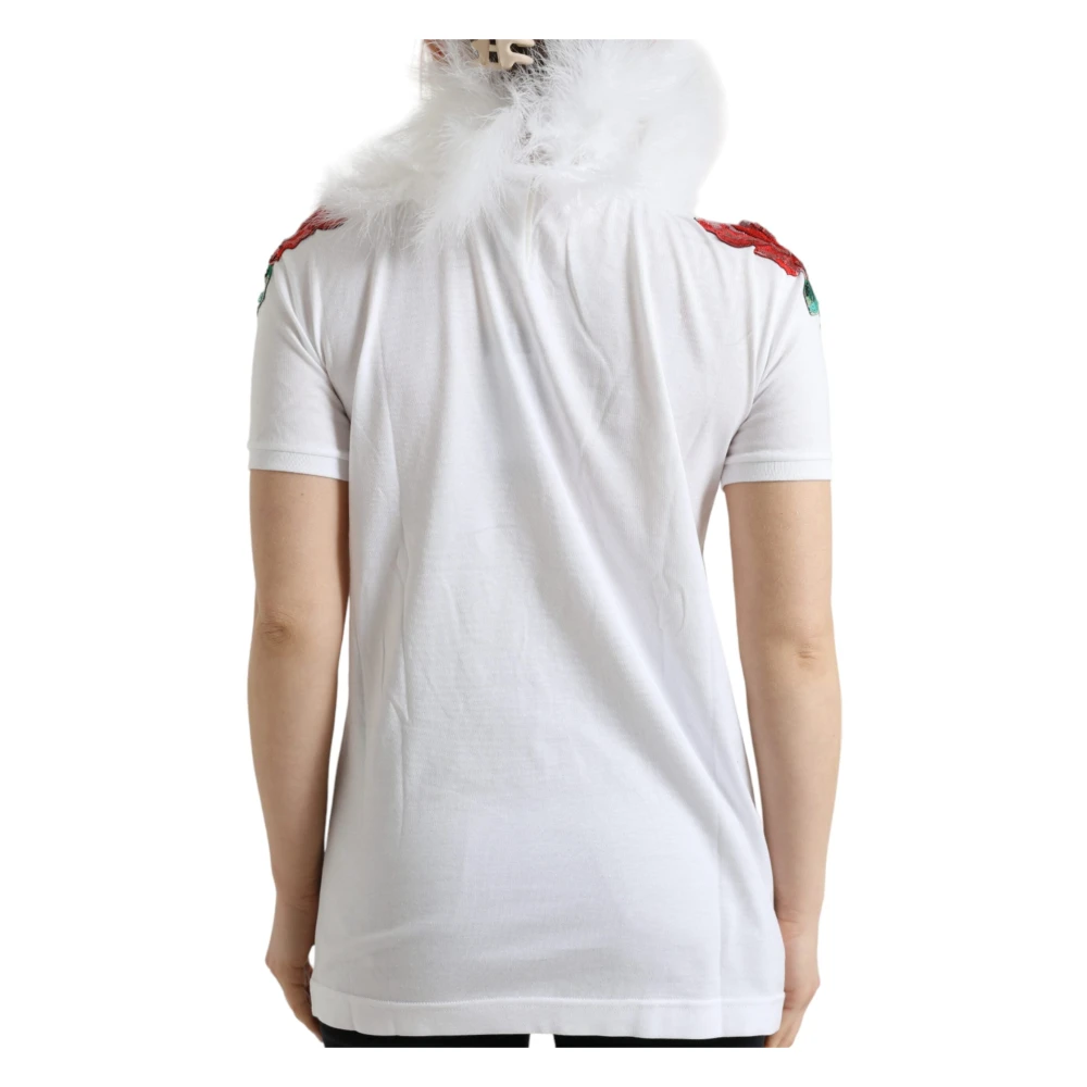 Dolce & Gabbana Elegant katoenen T-shirt met paillettenversiering Multicolor Dames