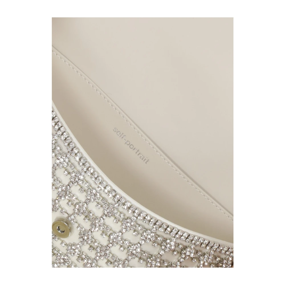 Self Portrait Strass Boog Schoudertas Beige Dames