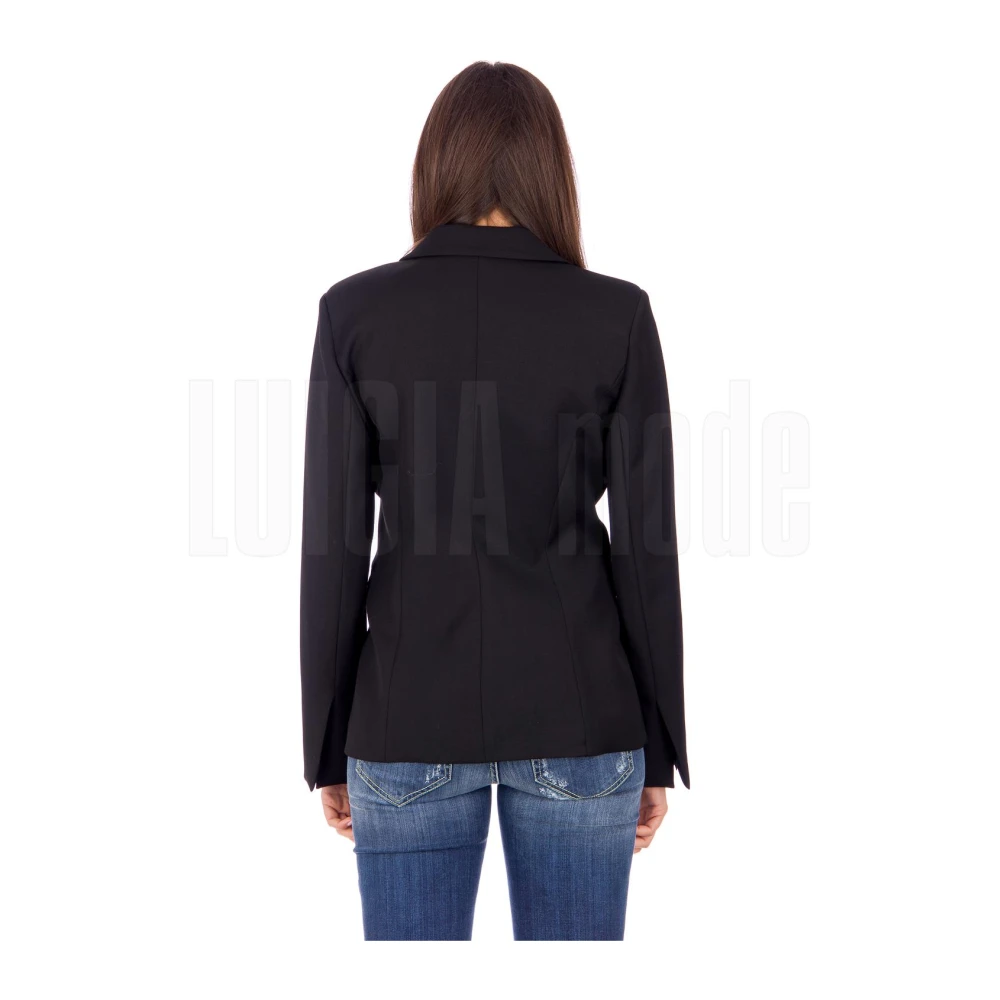 pinko Technische Wollen Jas Black Dames