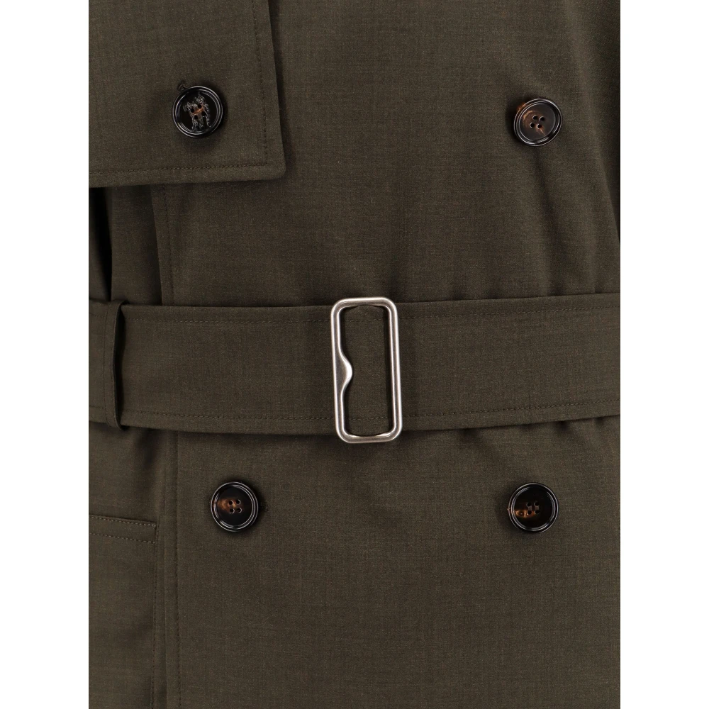 Burberry Klassieke Wollen Trenchcoat Green Heren