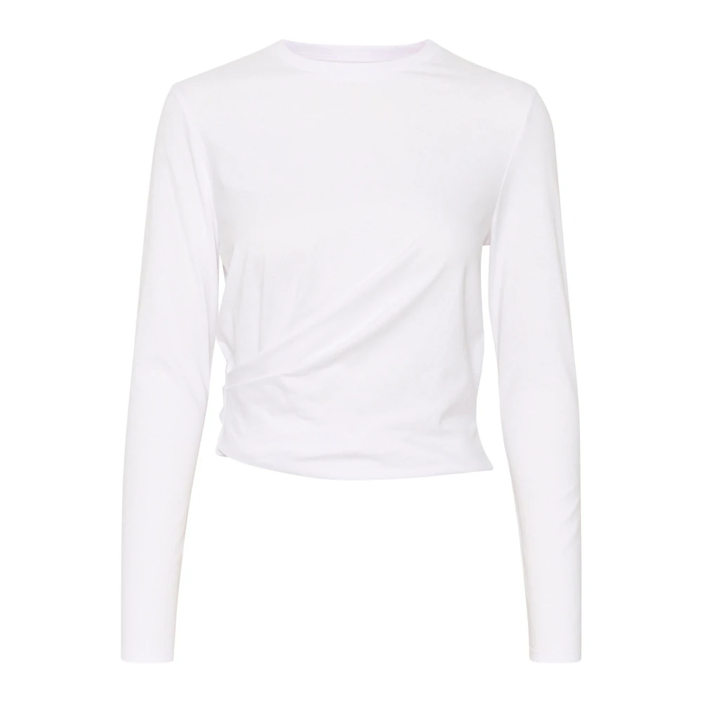 InWear Gedrapeerd Langemouwtop Puur Wit White Dames