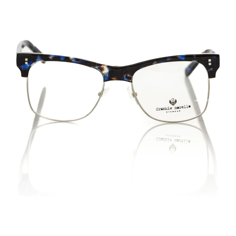 Frankie Morello Men's Blue Glasses, One Size, Clubmaster Eyeglasses