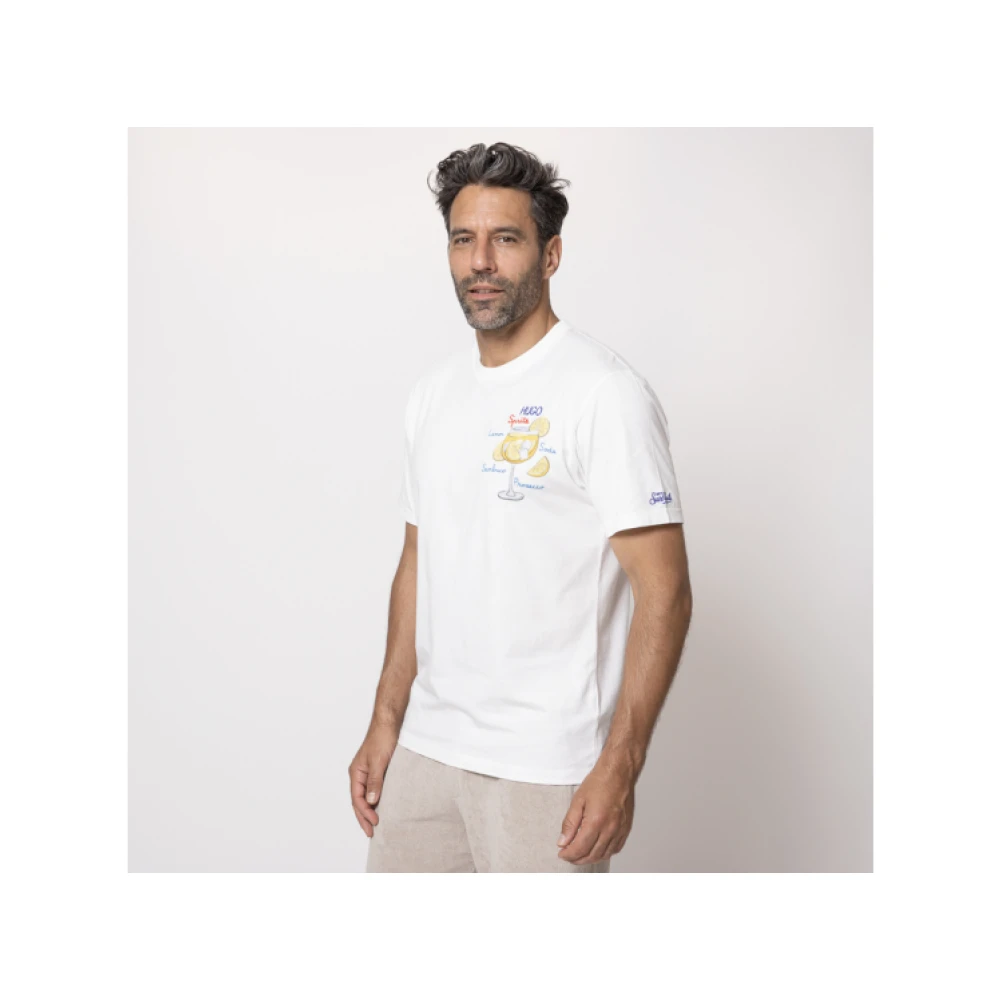 MC2 Saint Barth Wit Geborduurd T-shirt White Heren