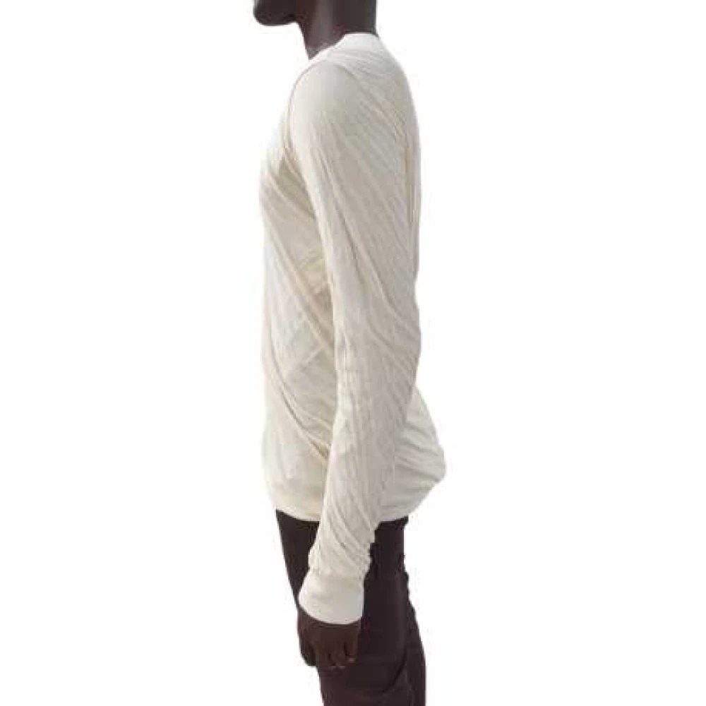 Rick Owens Double Long Sleeve T-shirt Natural Ecru Beige Heren