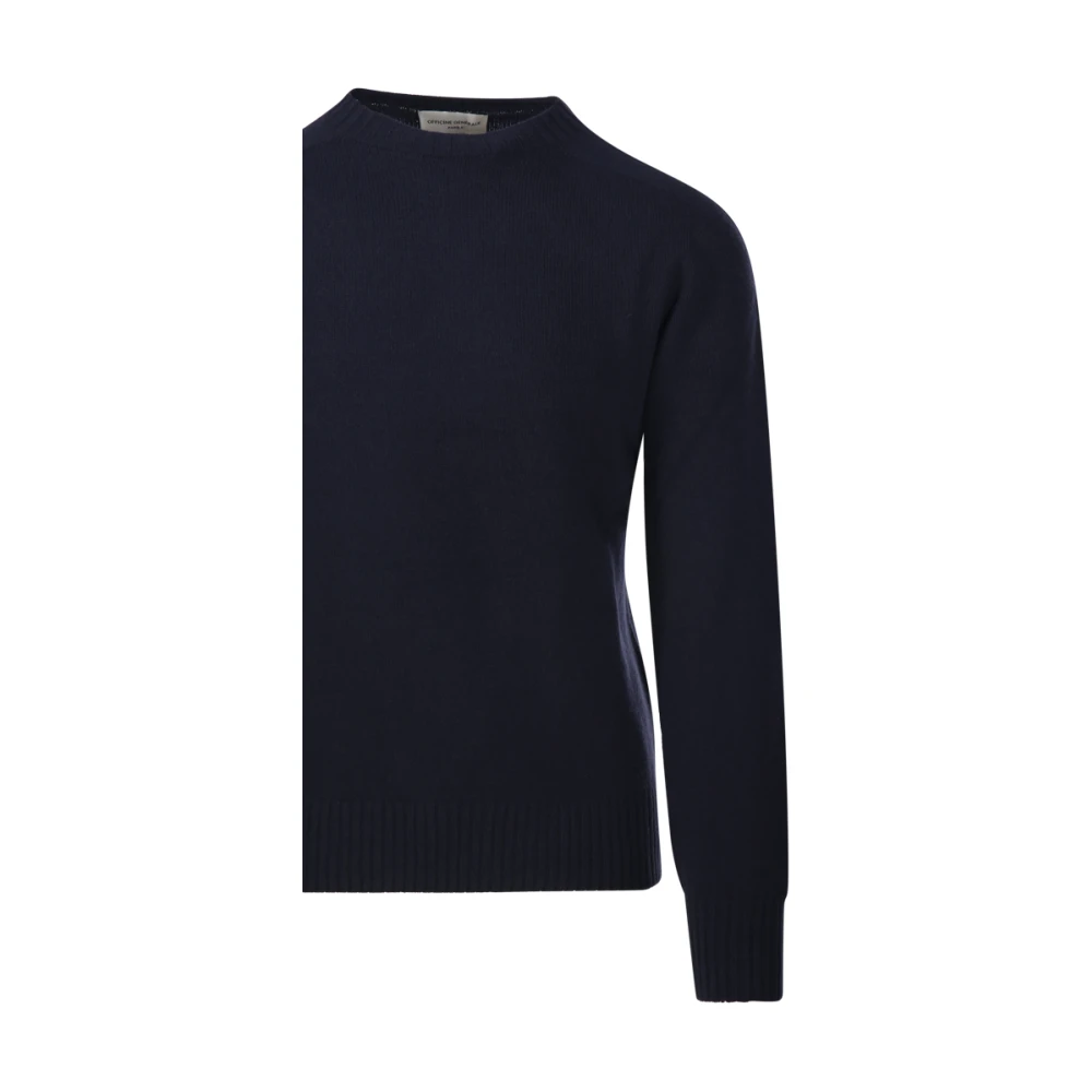 Officine Générale Donkerblauwe Seamless Sweater Blue Heren
