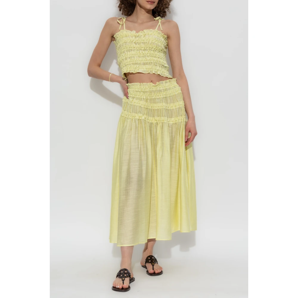 TORY BURCH Gerimpelde rok Yellow Dames