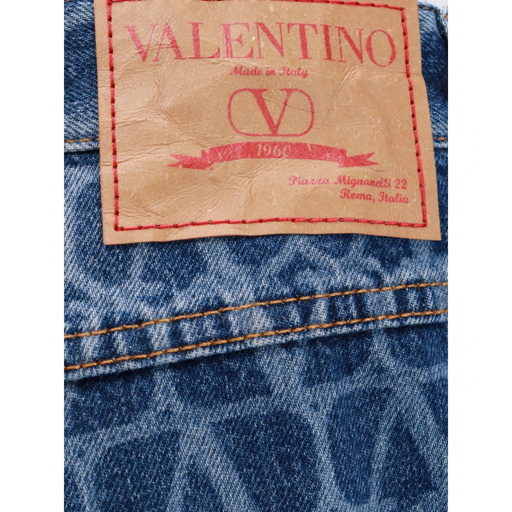 Valentino Toile Iconographe Baggy Fit Katoenen Jeans Blue Heren