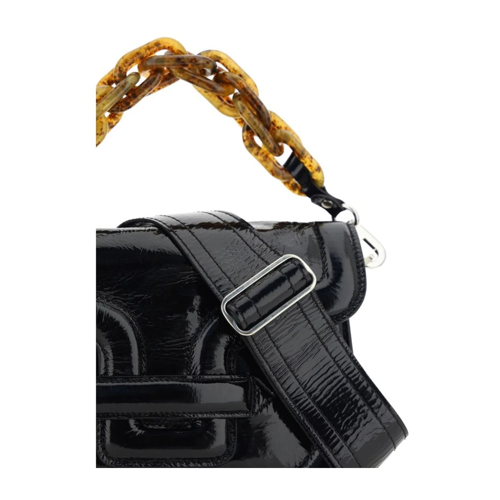 Pierre Hardy Leren Schoudertas met Kettingriem Black Dames