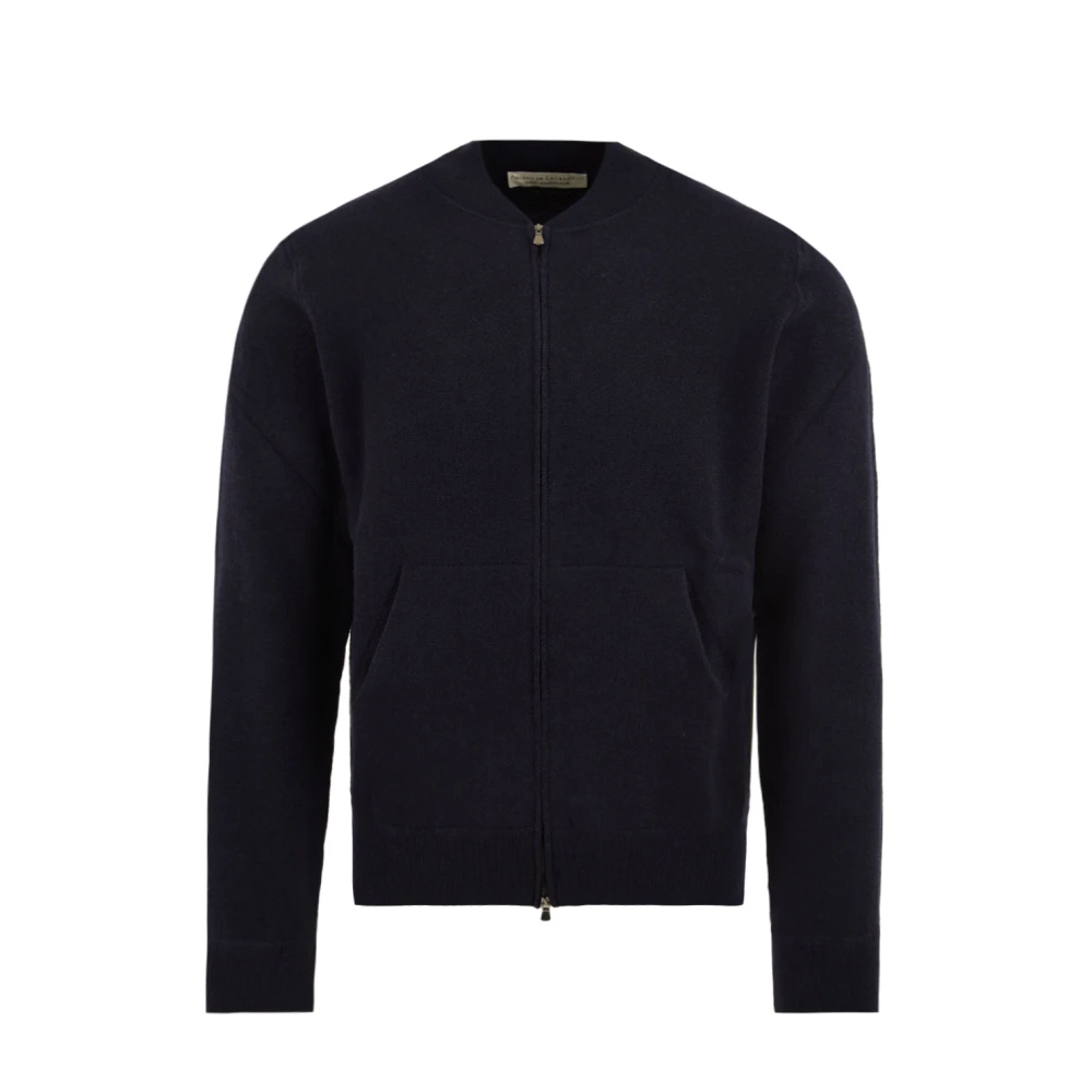 Filippo De Laurentiis Blue Zip-Throughs, Male, S, Zippered Bomber Jacket