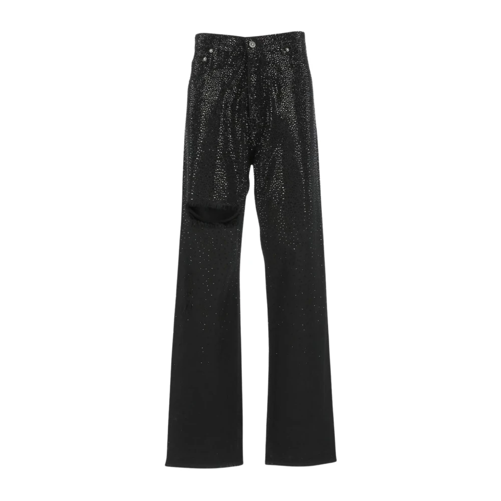Golden Goose Women's Black Distressed Denim Straight-Leg Jeans - Straight Fit Jeans - W26 - Jeans