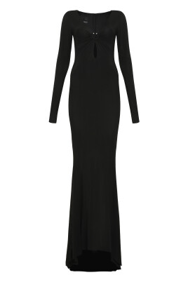 metal-pierced-viscose-dress-with-train