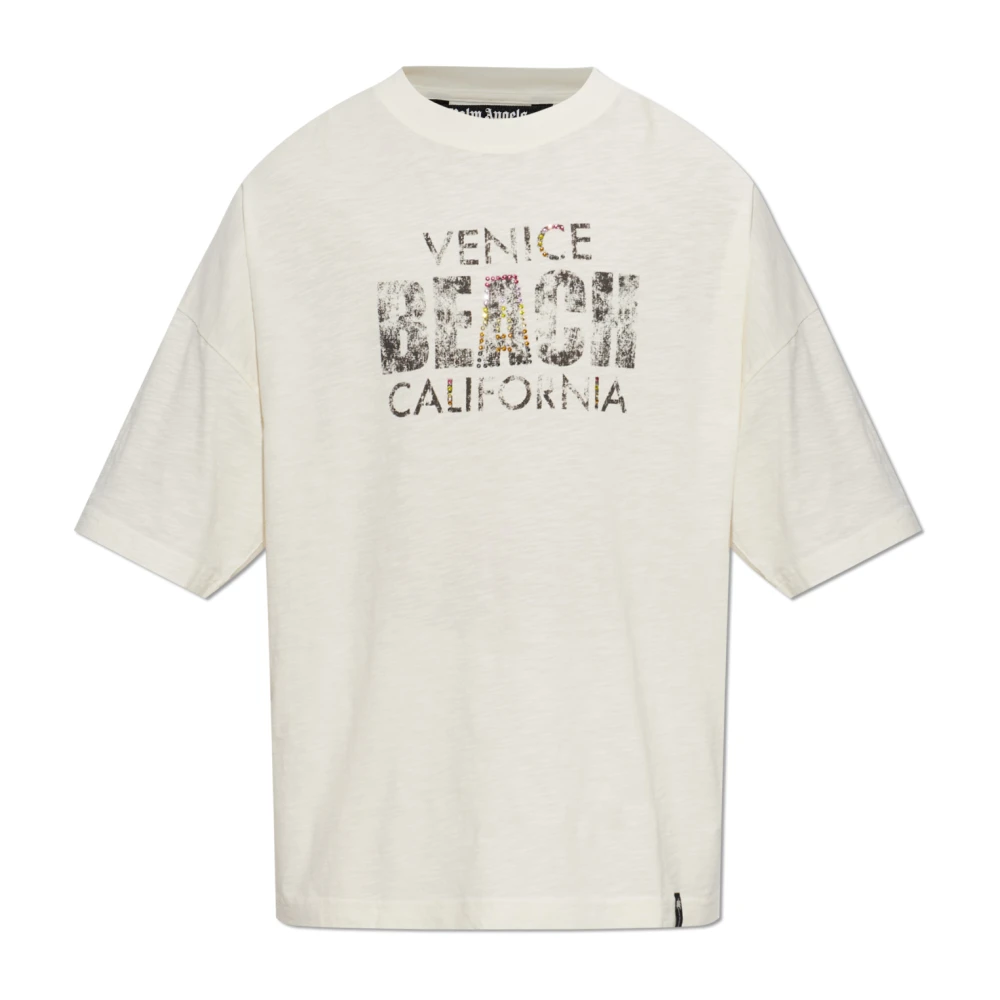 Palm Angels Homme Beige - T-Shirt Imprimé - Tops - Taille: Xs