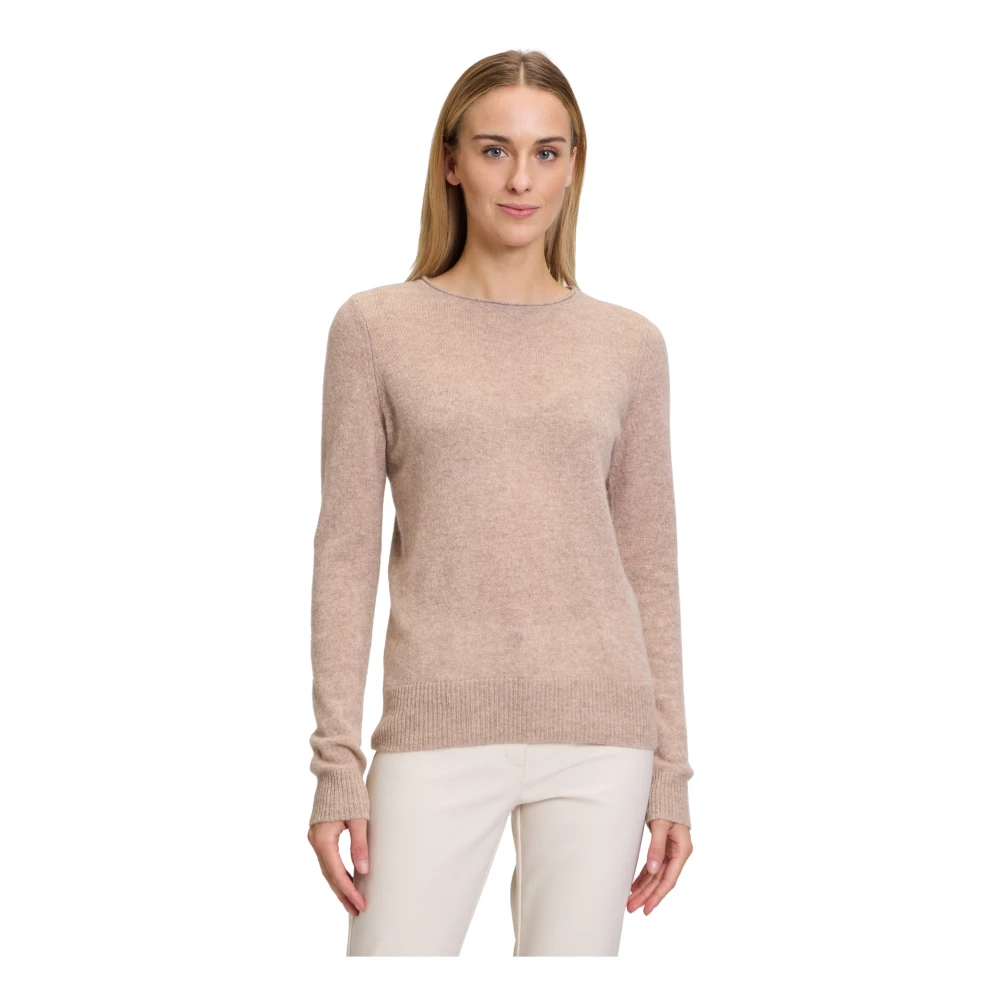 Betty Barclay Fijngebreide trui met ronde hals Beige Dames