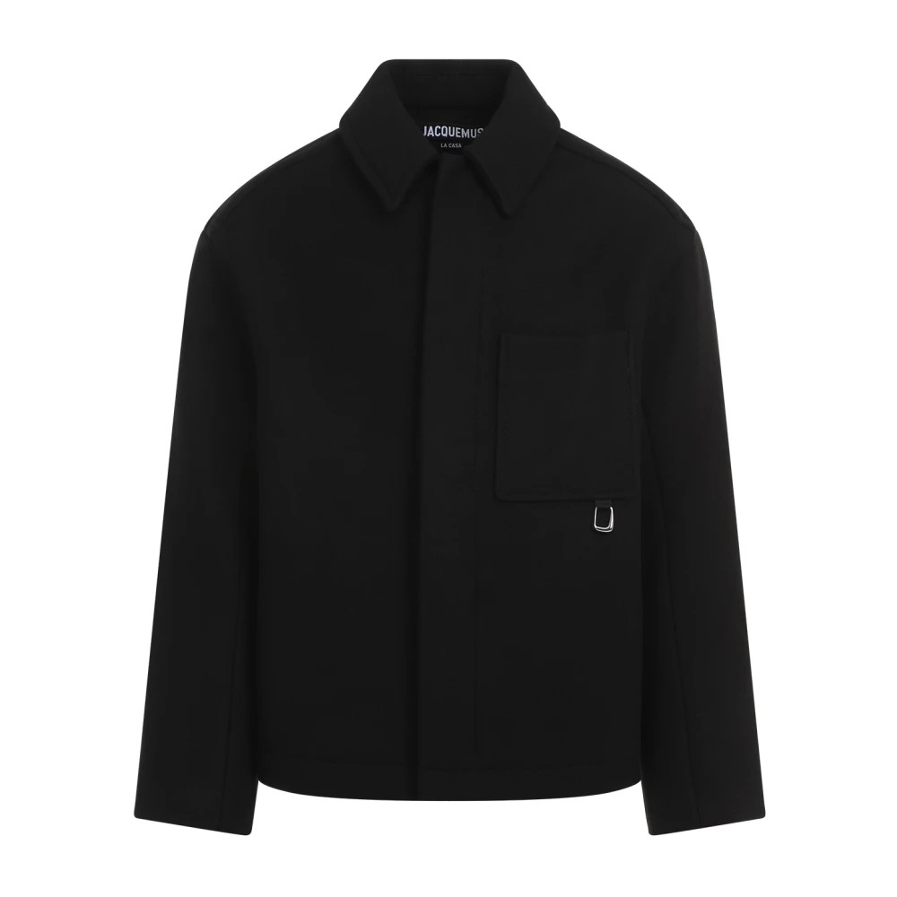 Jacquemus Zwarte Wolmix Stijlvolle Jas Black Heren