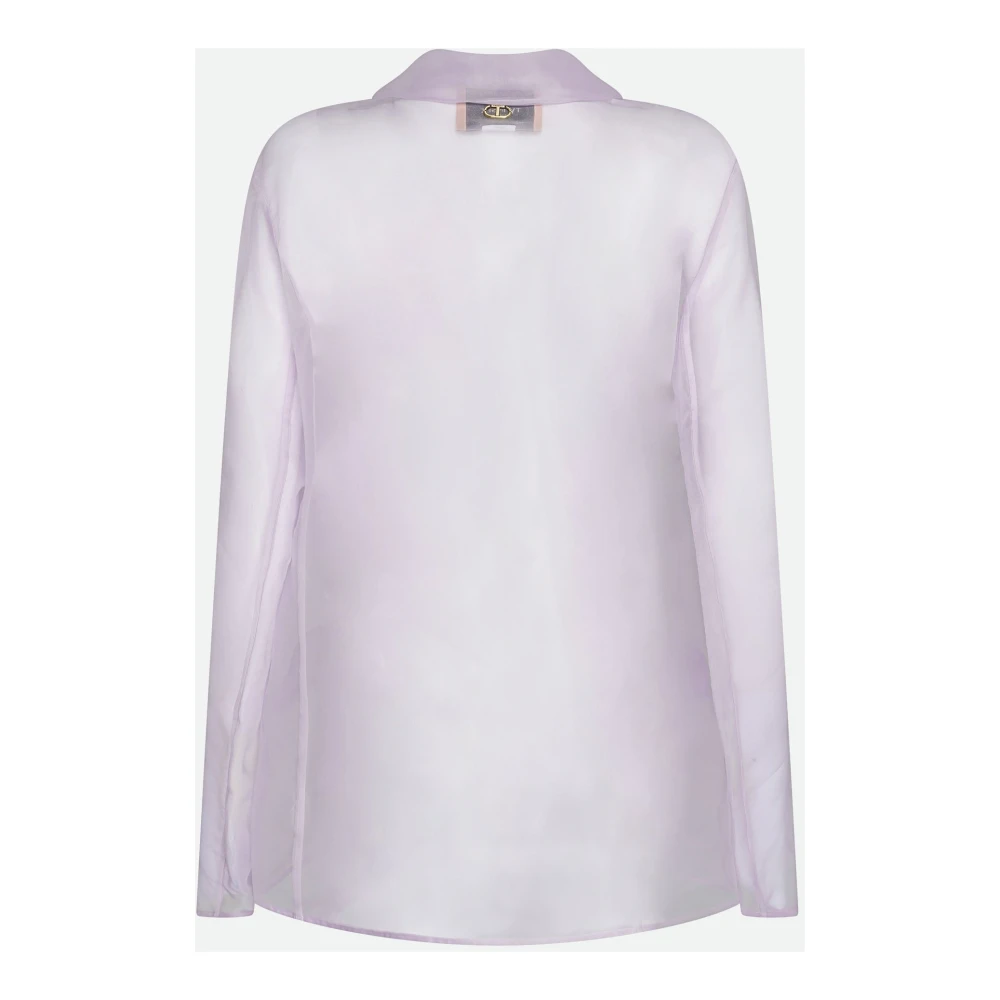 Twinset Doorschijnende Organza Blazer in Lila Purple Dames