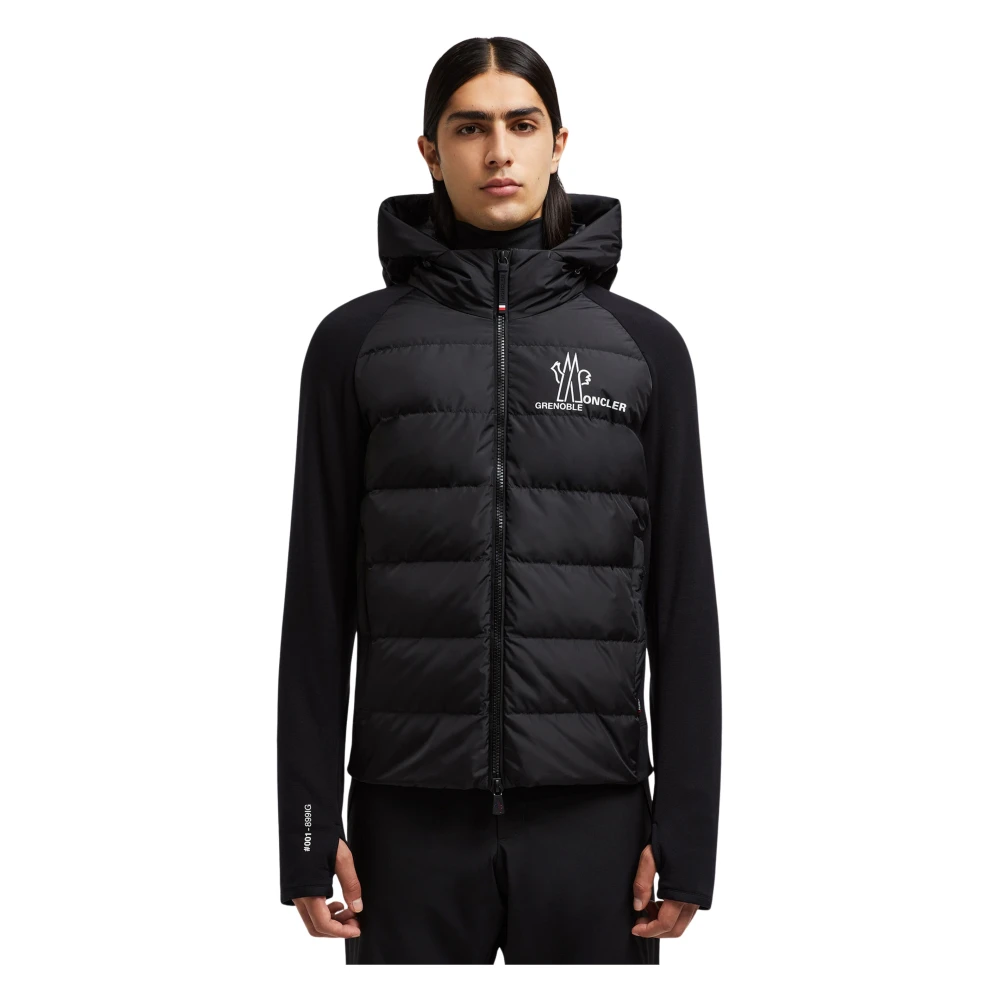 Moncler Zwart Zip Up Cardigan Sweaters Black Heren