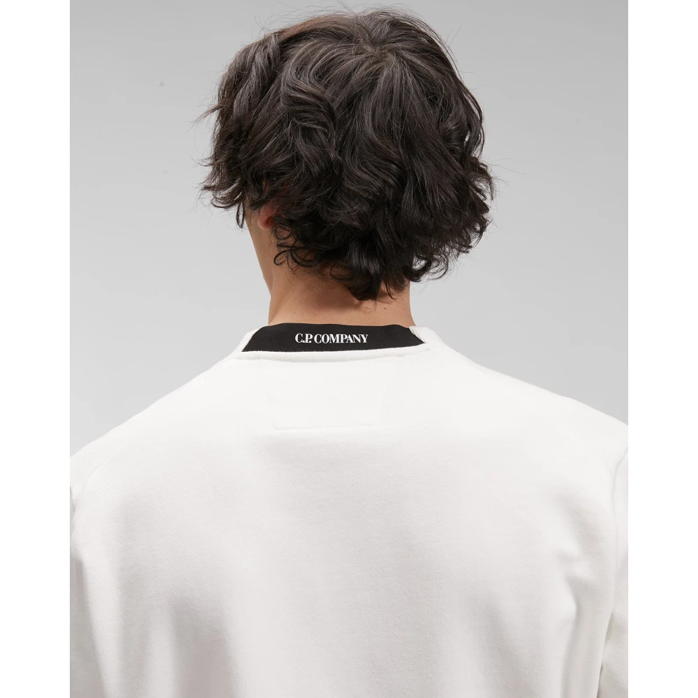 C.P. Company Witte Stretch Katoenen Sweatshirt White Heren