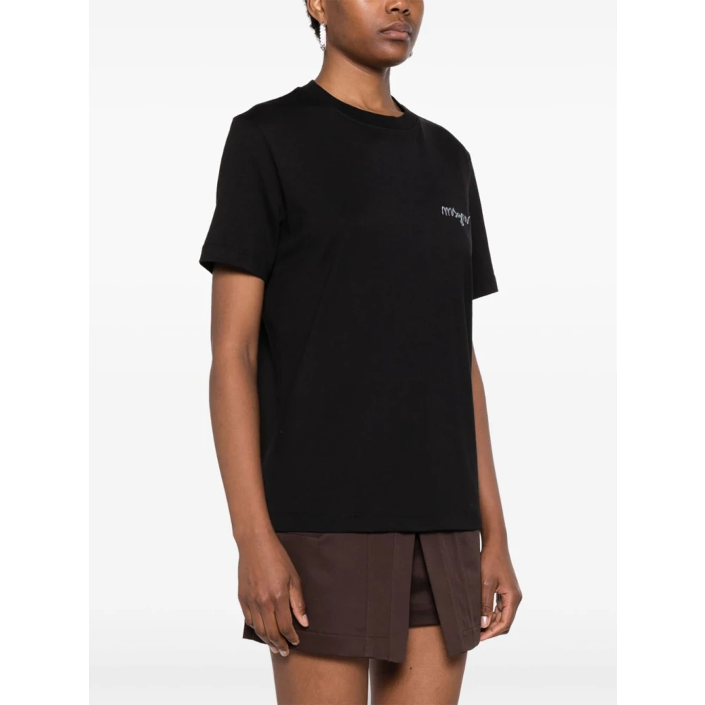 Msgm Zwarte Katoenen Tee Shirt Black Dames