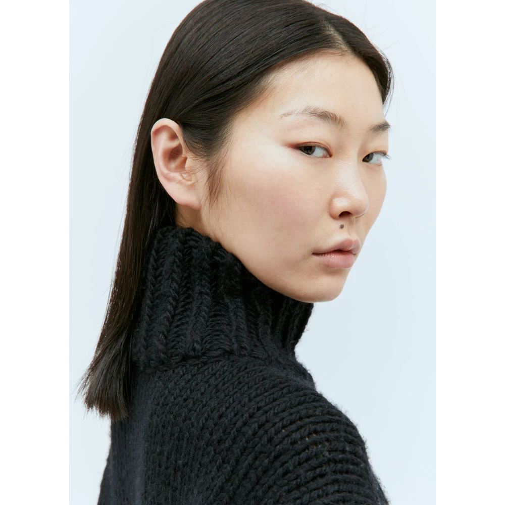 Moncler Wolmix T-Neck Sweater Black Dames