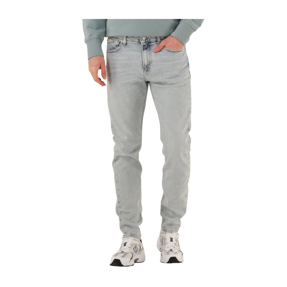 Calvin Klein Jeans Slim tapered fit jeans met labeldetail