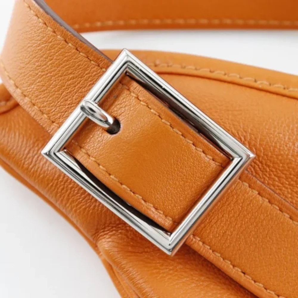 Hermès Vintage Pre-owned Leather shoulder-bags Orange Dames