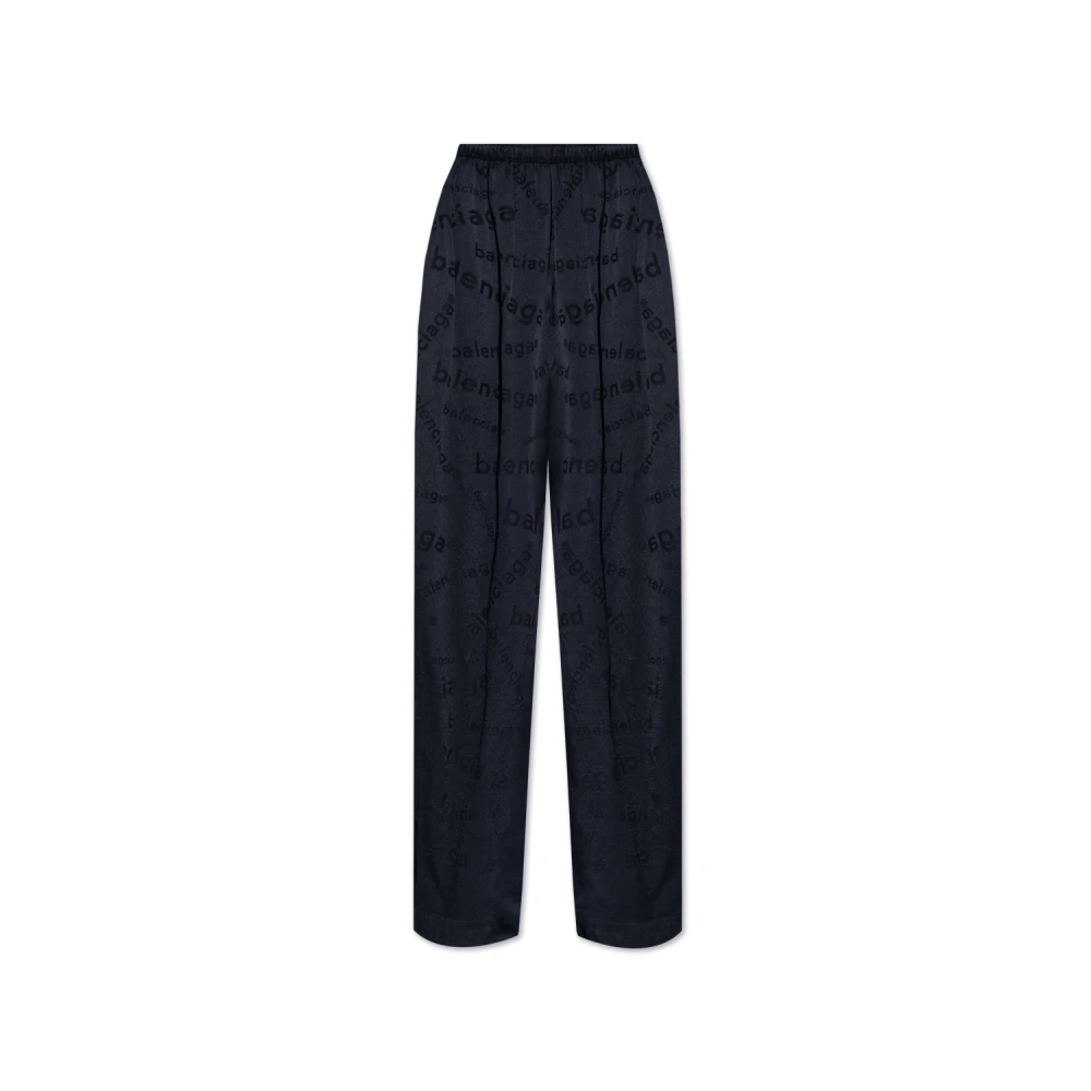 Balenciaga Zijden Pyjamabroek met Elastische Taille Black Dames