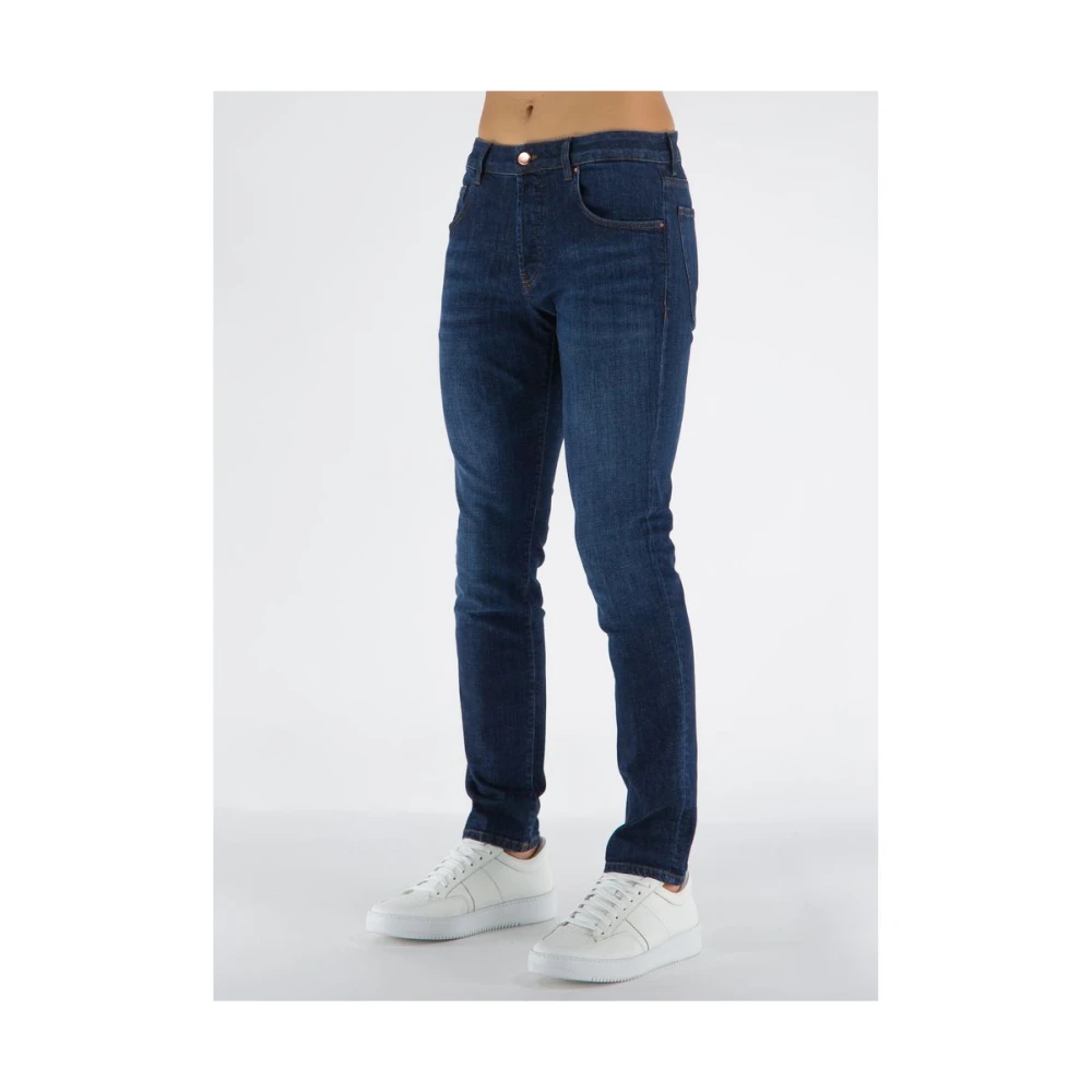 Don The Fuller Elegante Donkerblauwe Slim Fit Jeans Blue Heren