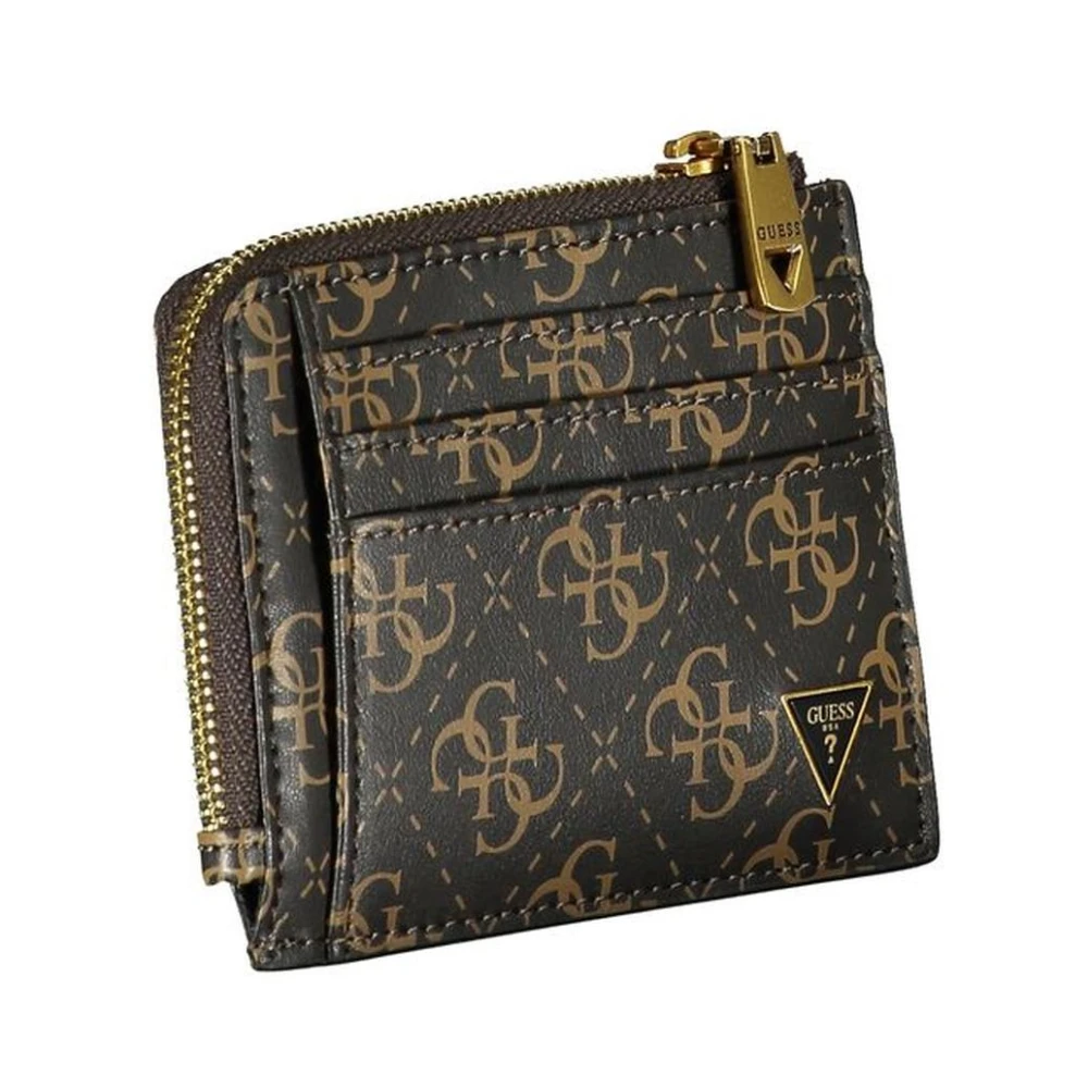 Guess Bruin leren portemonnee met ritssluiting Brown Heren