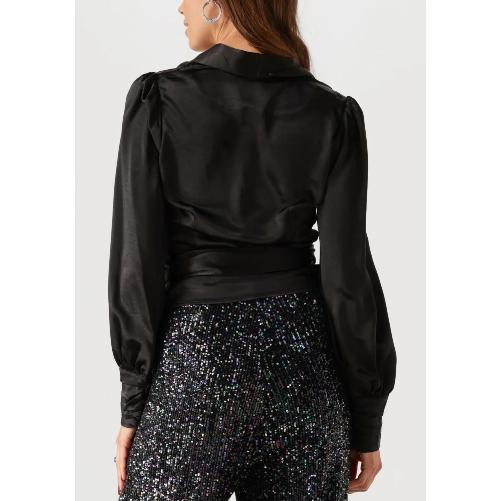 Notre-v Zwarte Wrap Top voor Vrouwen Black Dames