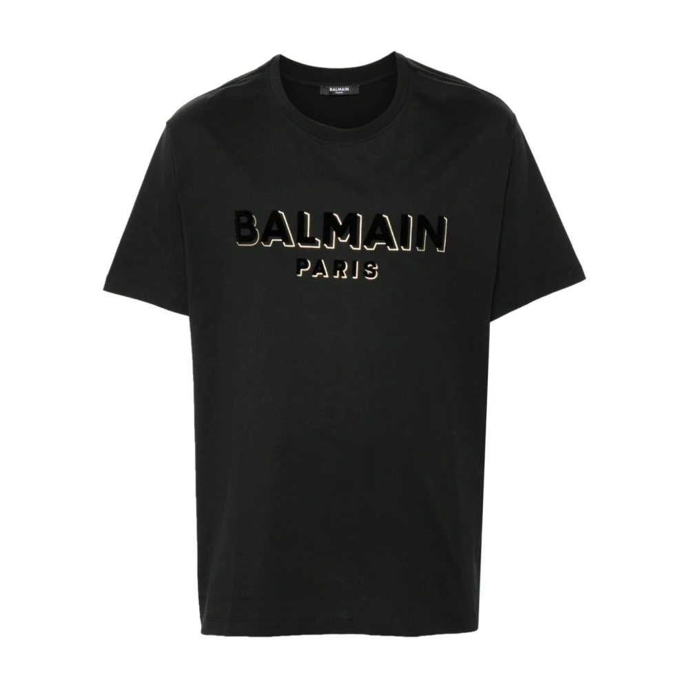 Balmain Zwarte T-shirts & Polos voor mannen Black Heren