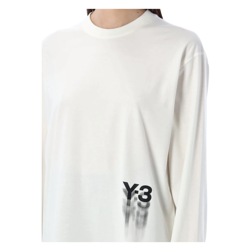 Y-3 Grafisch T-shirt met lange mouwen White Dames