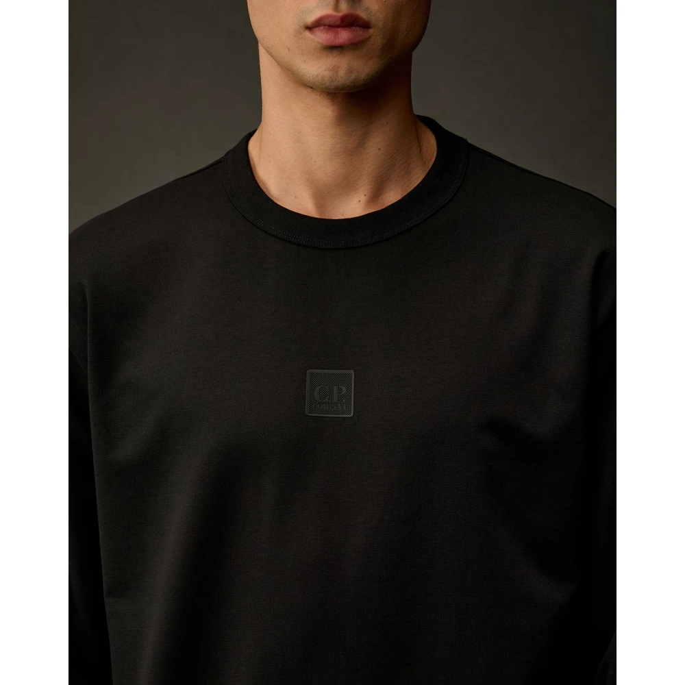 C.P. Company Zwarte Metropolis Logo Crew Neck Sweatshirt Black Heren
