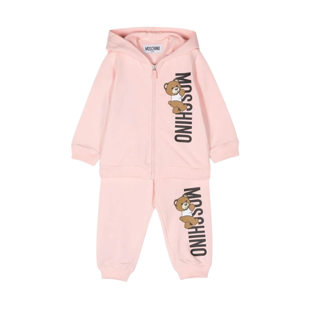 Moschino Zip Hoodie och Joggers Set Pink, Unisex