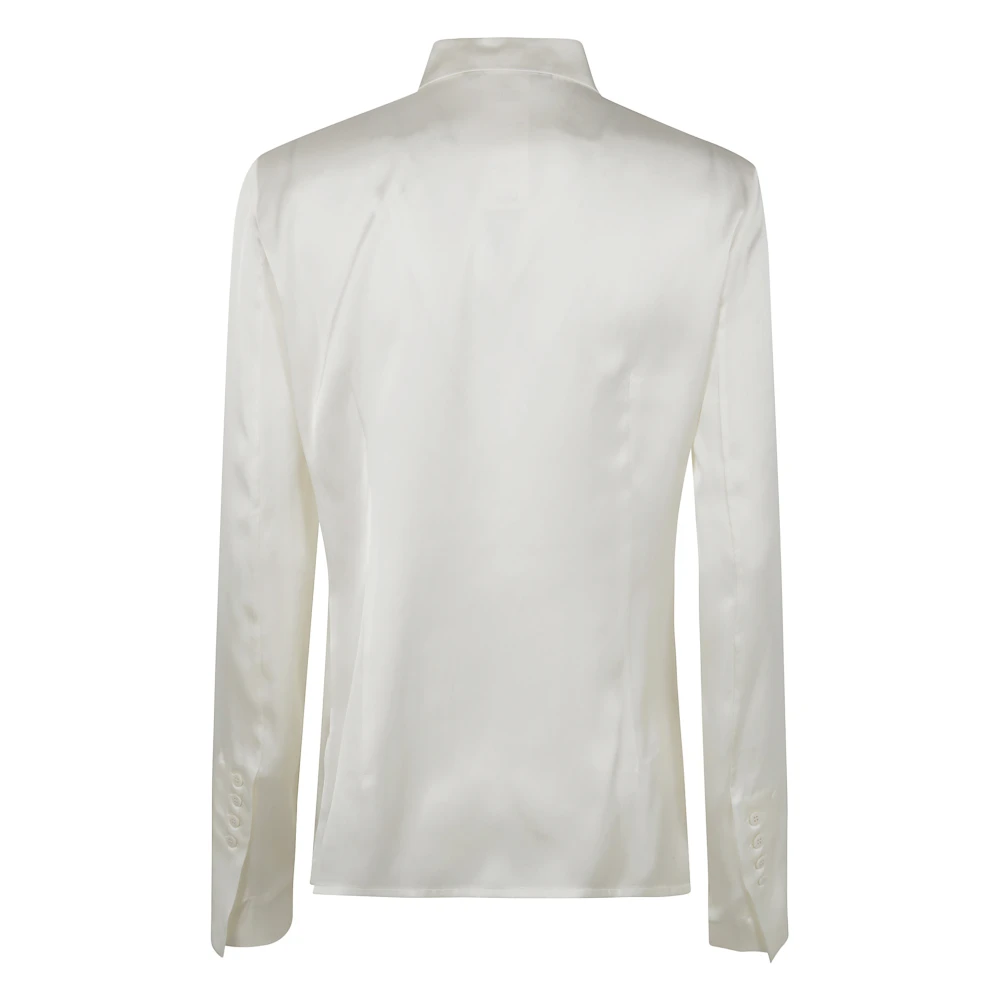 Sapio Satin Klassieke Blouse White Dames