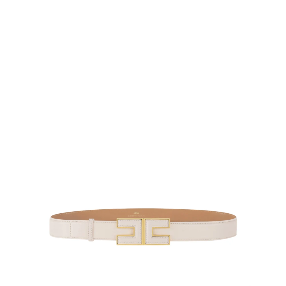 Elisabetta Franchi Synthetische leren riem Ivoor Goud Beige Dames