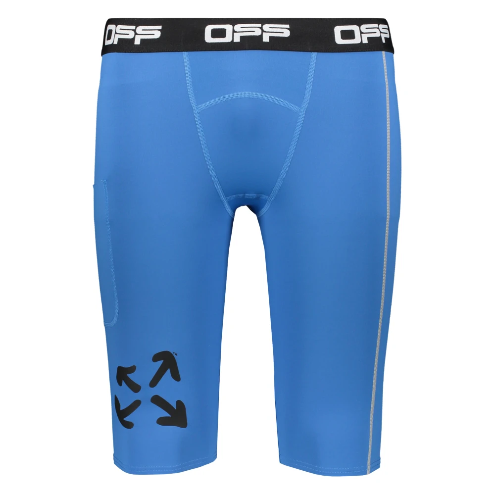 Off White Bermuda-shorts met contraststiksels Blue Heren