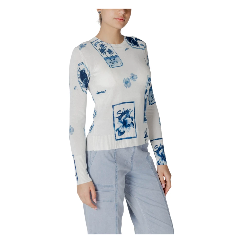 Desigual Breigoed Collectie met Viscose en Linnen Blue Dames