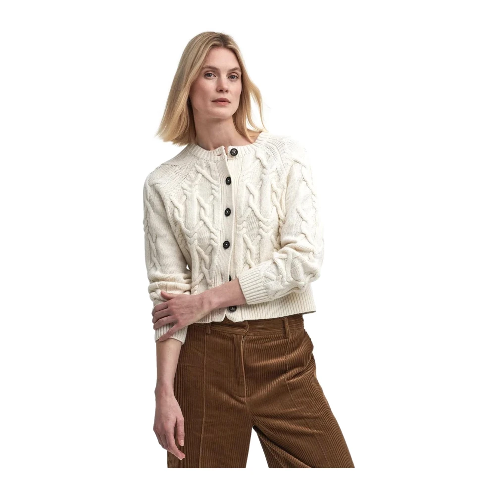 Barbour Gebreid Vest Lorelei Ivoor White Dames