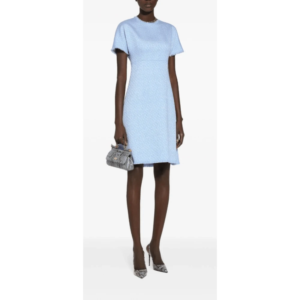Dolce & Gabbana Hemelsblauwe A-Lijn Midi Jurk Blue Dames