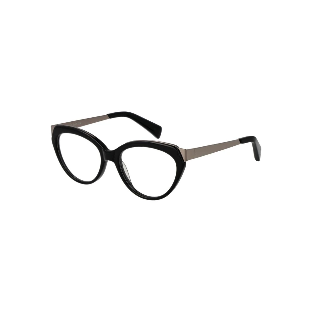 Yohji Yamamoto Unisex Black Cat Eye Optical Frames - Glasses - One Size - Accessories