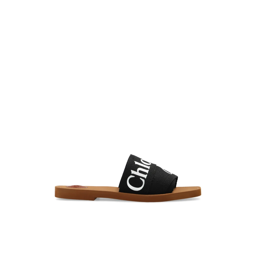 Chloé Women's Black Sliders, 3 Uk, Woody Flat Mule