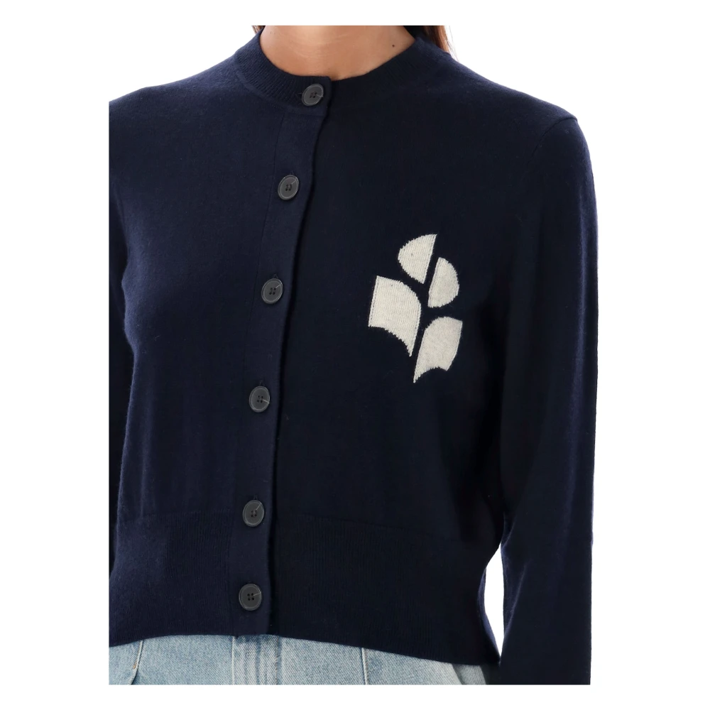 Isabel Marant Étoile Midnight Gebreide Vest Aw24 Blue Dames