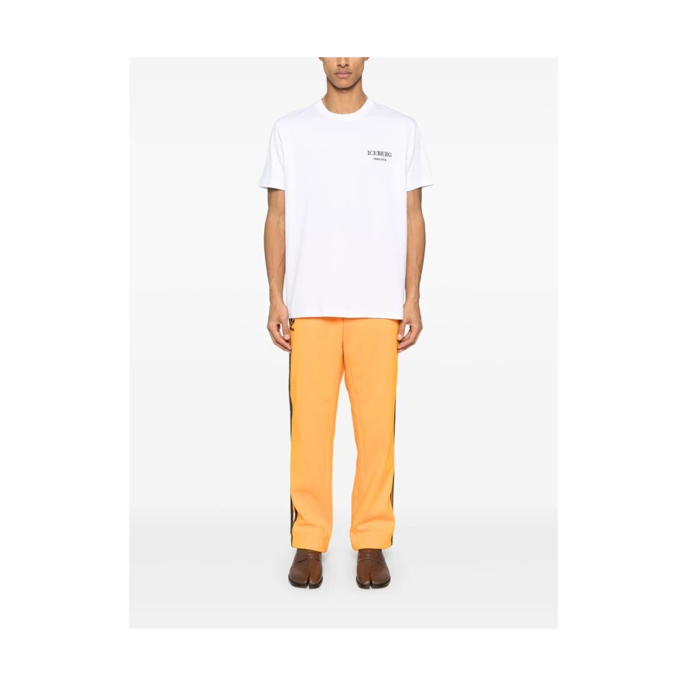 Iceberg Witte Crew Neck T-shirt Korte Mouwen White Heren