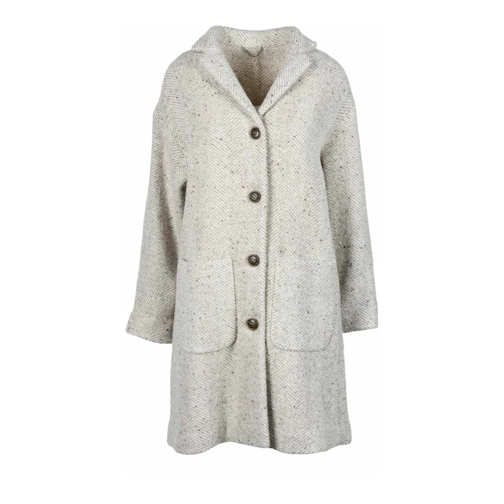 Kiltie Wollen jas Beige Dames