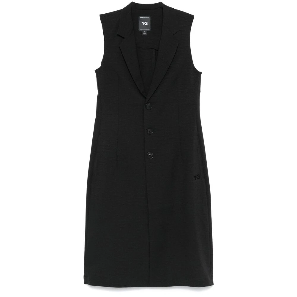 Y-3 Zwarte Gilet met Knoopsluiting en Rits Black Dames