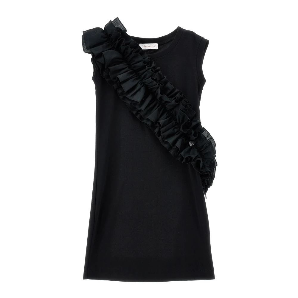 Monnalisa Girls Black Dresses, 12 Y, Viscose Dress