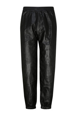 embossed-logo-leather-jogging-pants
