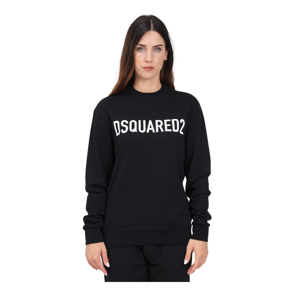 Felpa nera con logo Dsquared2 Felpe Miinto